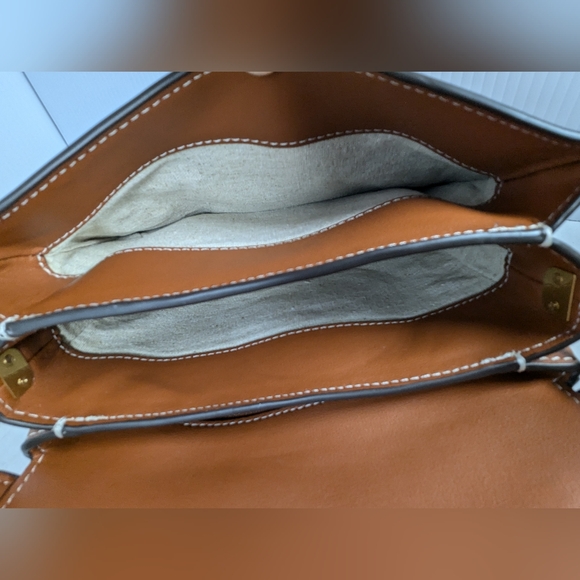 Tory burch Jessie Chain-Embellished Leather Satchel Rare!! - Picture 10 of 12